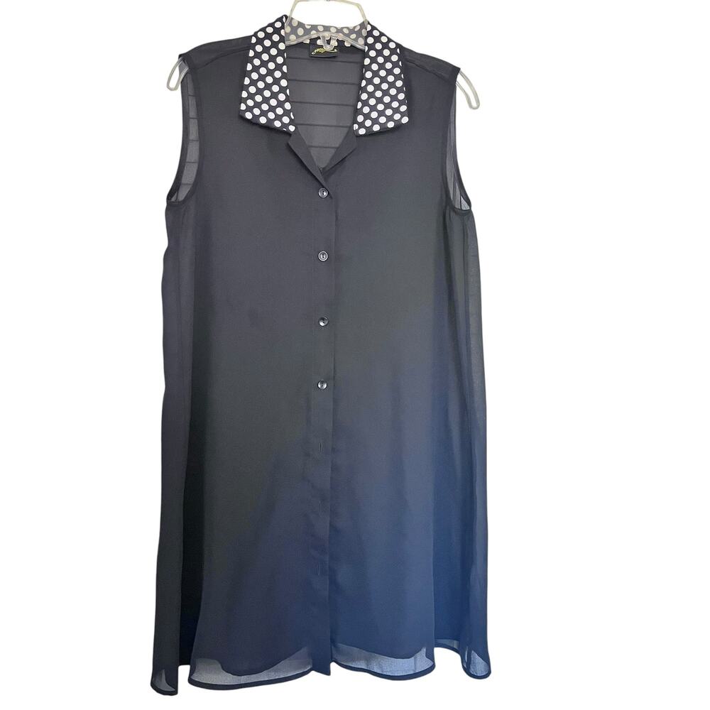 Gottex Black Sheer Sleeveless Bathing Suit Cover Up Tunic size M/ L